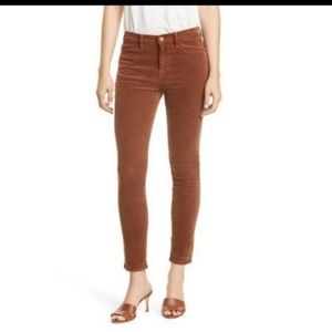 Frame Brown Corduroy Le High Straight Pants
